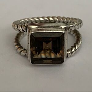 Silver and Smokey Quartz Ring